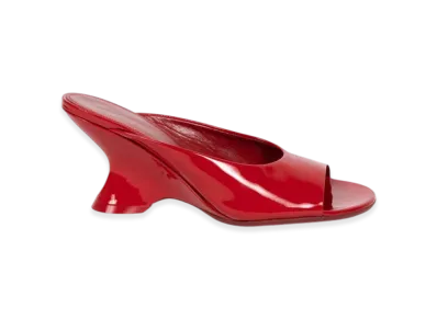 DRIES VAN NOTEN Women's Open-Toe Leather Mules "Vermillion"