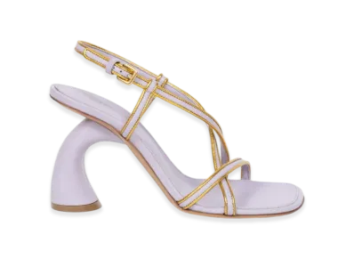 DRIES VAN NOTEN Women's Gold Trimmed Sandals "Lilac"