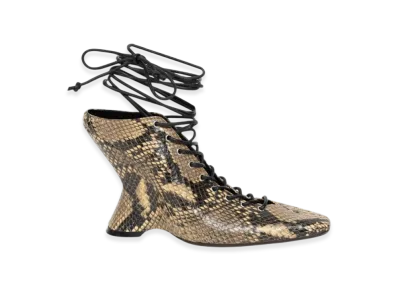 DRIES VAN NOTEN Women's Leather Lace Up Mules "Beige"