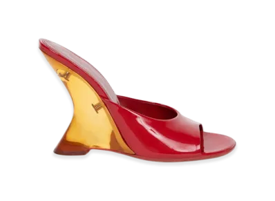 DRIES VAN NOTEN Women's Open-Toe Leather Mules "Vermillion"