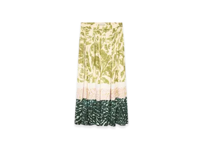 DRIES VAN NOTEN Women's Printed Viscose Skirt "Khaki"