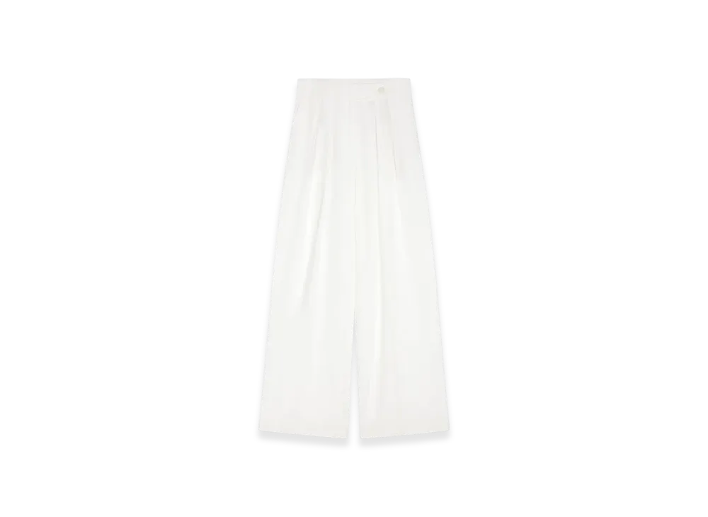 DRIES VAN NOTEN Women's Wide Pleated Pants "White"