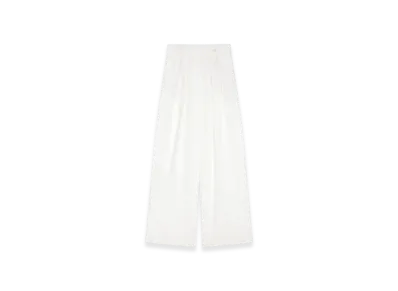 DRIES VAN NOTEN Women's Wide Pleated Pants "White"
