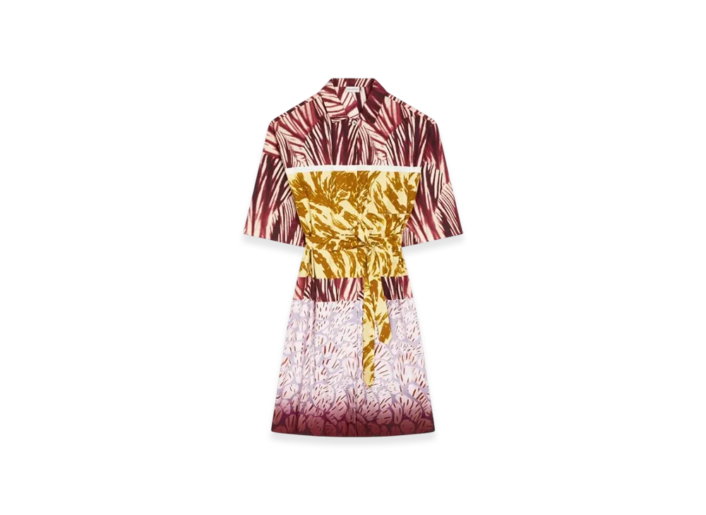 DRIES VAN NOTEN Women's Cotton Shirt Dress "Burgundy"