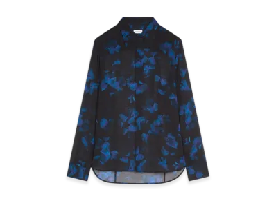 DRIES VAN NOTEN Sheer Viscose Shirt "Blue"