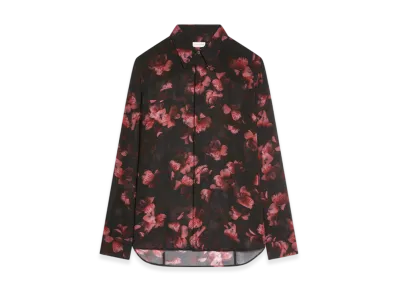 DRIES VAN NOTEN Sheer Viscose Shirt "Bordeaux"