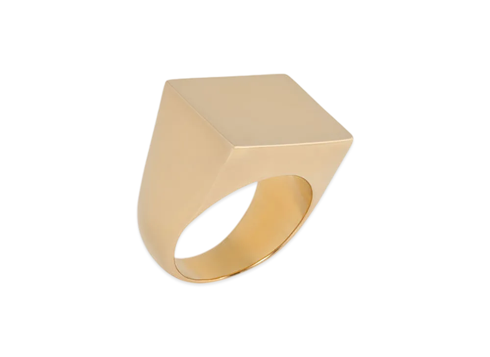 DRIES VAN NOTEN Signet Ring "Mat gold"