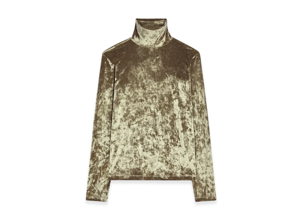 DRIES VAN NOTEN Velvet Turtleneck Tee "Olive"