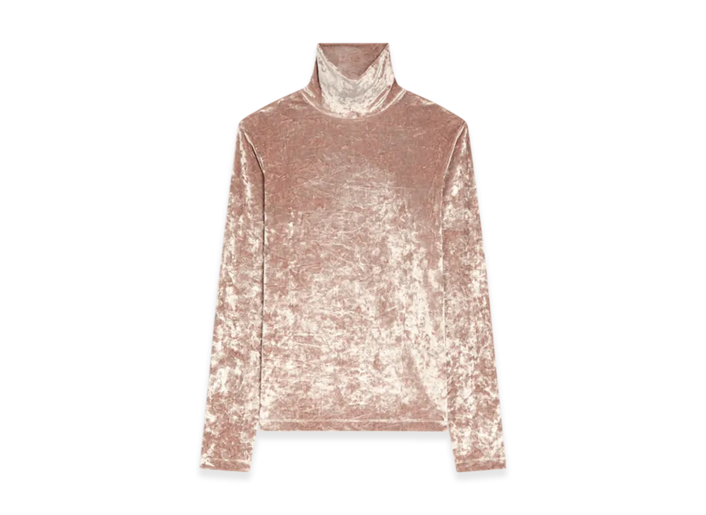 DRIES VAN NOTEN Velvet Turtleneck Tee "Old rose"