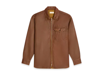 DRIES VAN NOTEN Coated Zipped Shirt "Rust"