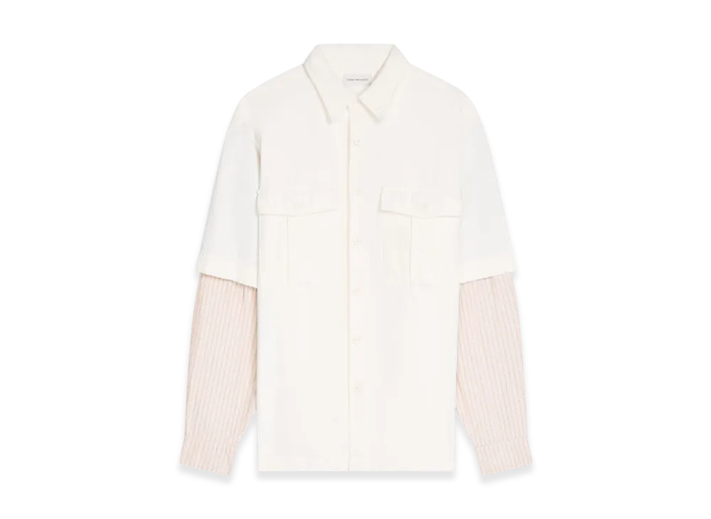 DRIES VAN NOTEN Contrast Sleeves Denim Shirt "Off white"