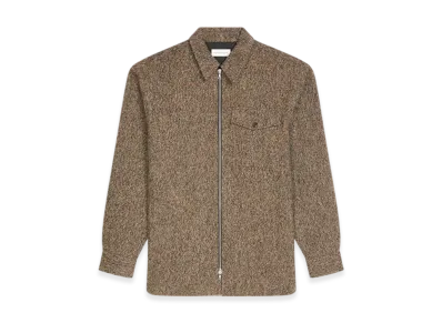 DRIES VAN NOTEN Tweed Zipped Shirt "Rust"