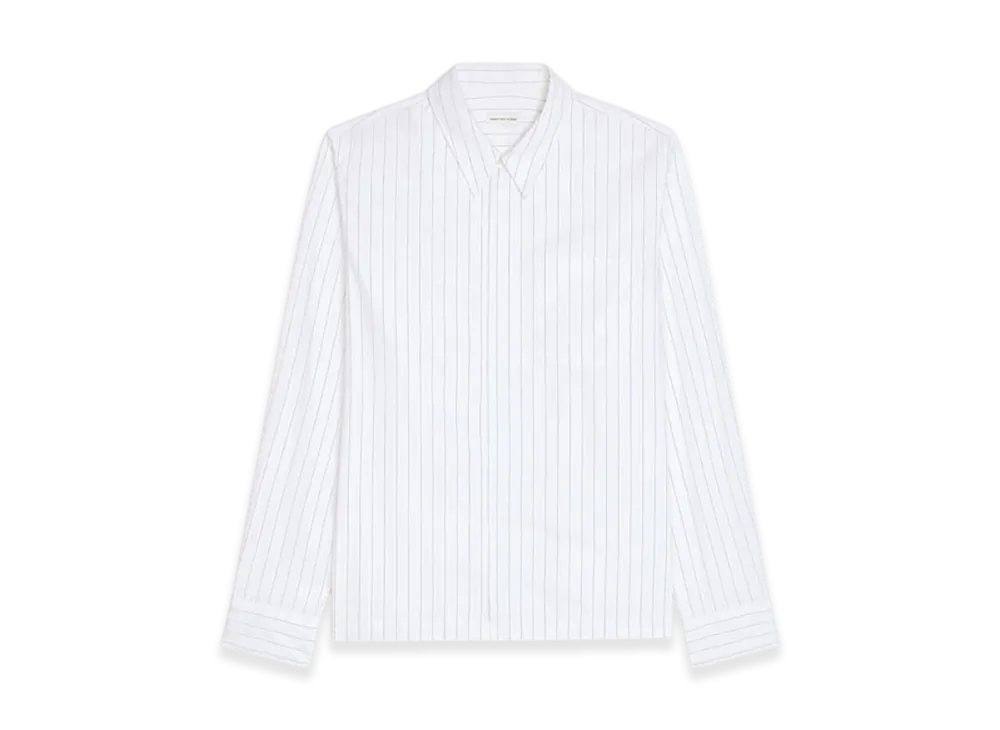 DRIES VAN NOTEN Cotton Zip Shirt "Navy"