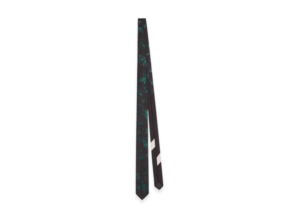 DRIES VAN NOTEN Printed Narrow Silk Tie "Bottle"
