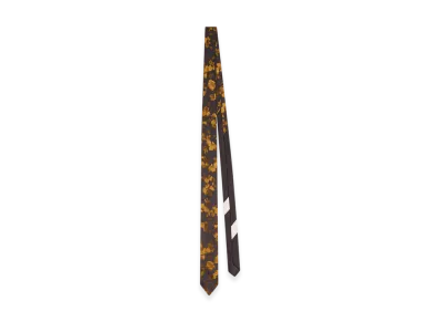 DRIES VAN NOTEN Printed Narrow Silk Tie "Ocra"