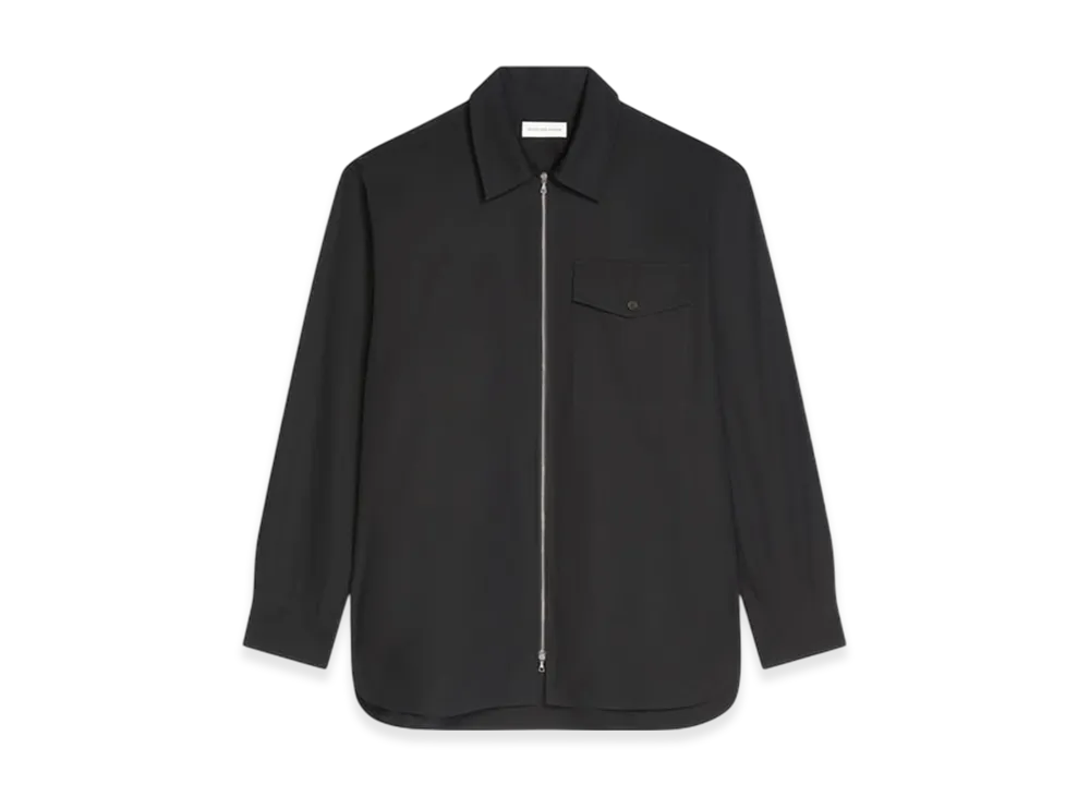 DRIES VAN NOTEN Cotton Zipped Shirt "Black"