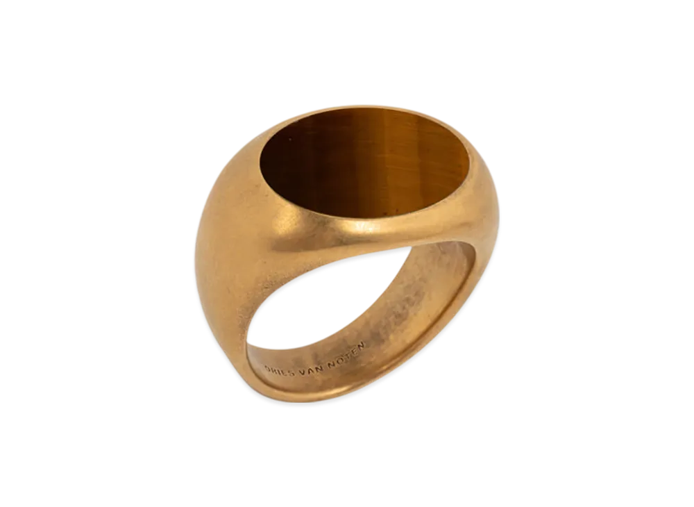 DRIES VAN NOTEN Stone Signet Ring "Tiger eye"