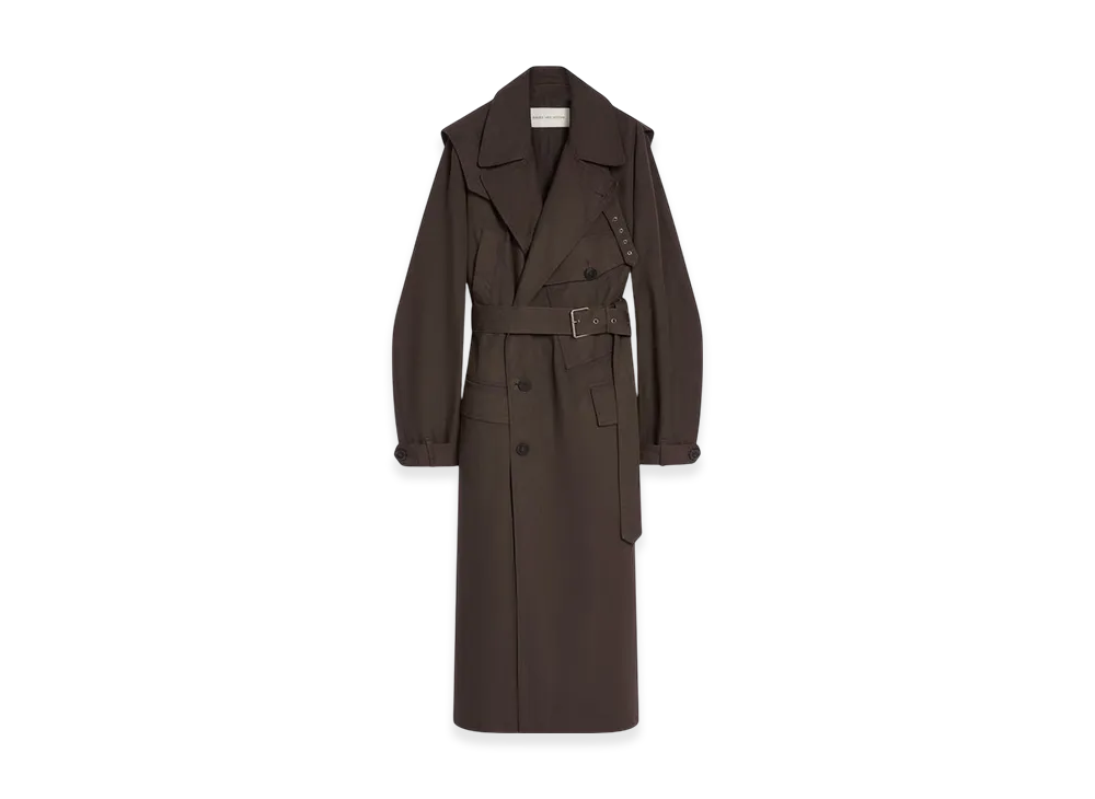DRIES VAN NOTEN Overdyed Trench Coat "Brown"