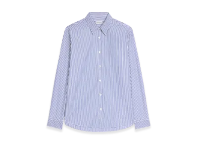 DRIES VAN NOTEN Fitted Cotton Shirt "Navy"