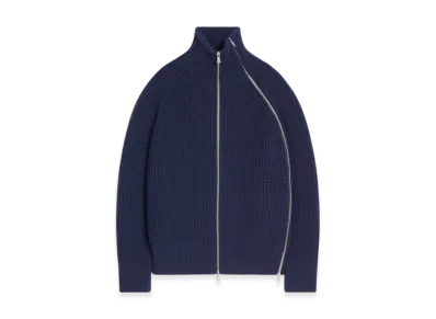 DRIES VAN NOTEN Zipped Wool Sweater "Navy"