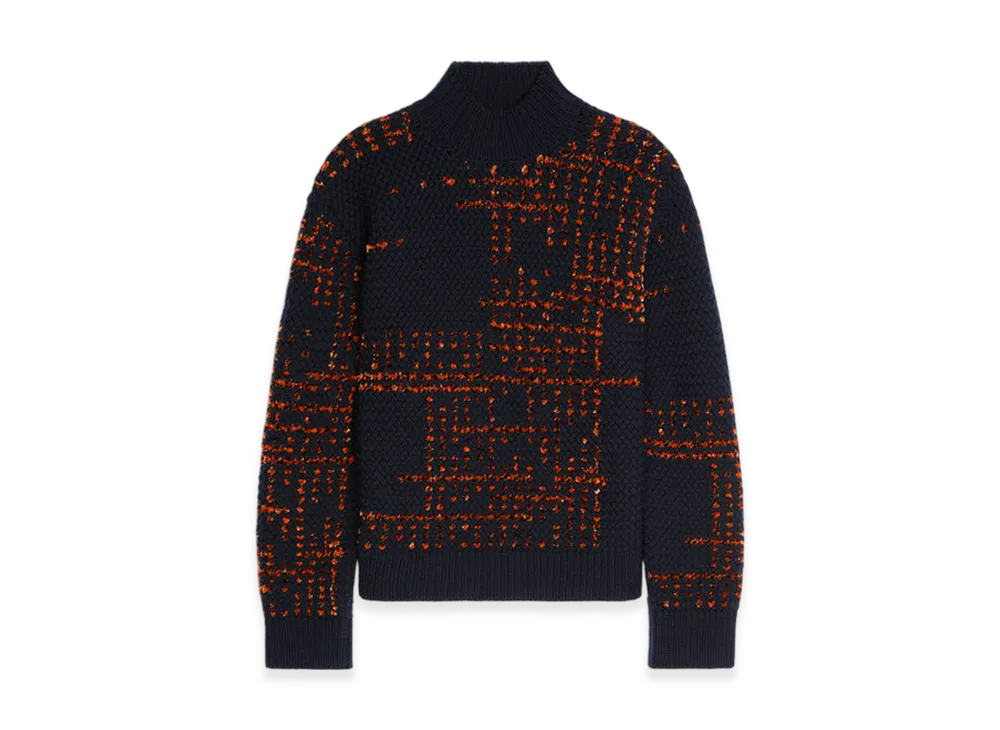 DRIES VAN NOTEN Jacquard Wool Sweater "Black"