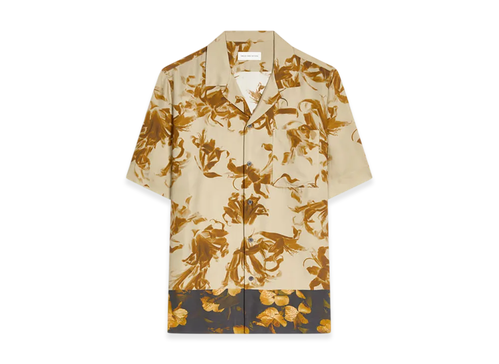 DRIES VAN NOTEN Boxy Viscose Shirt "Beige"
