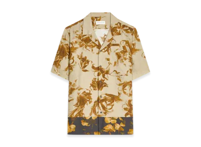 DRIES VAN NOTEN Boxy Viscose Shirt "Beige"
