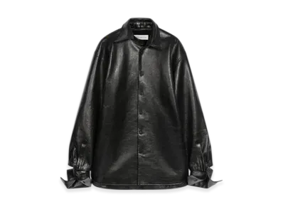 DRIES VAN NOTEN Adjustable Leather Shirt "Black"