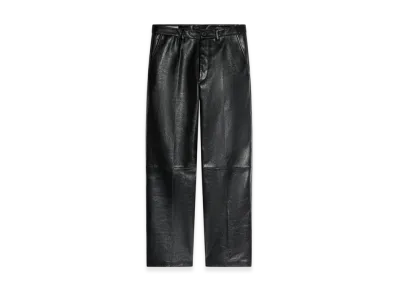 DRIES VAN NOTEN Cropped Leather Pants "Black"