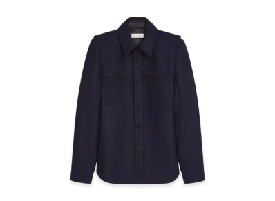 DRIES VAN NOTEN Constructed Wool Overshirt "Navy"