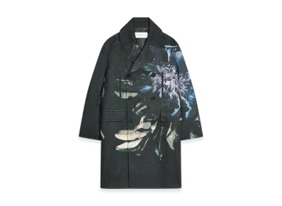 DRIES VAN NOTEN Jacquard Caban Coat "Black"