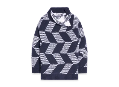 DRIES VAN NOTEN Oversized Graphic Sweater "Navy"