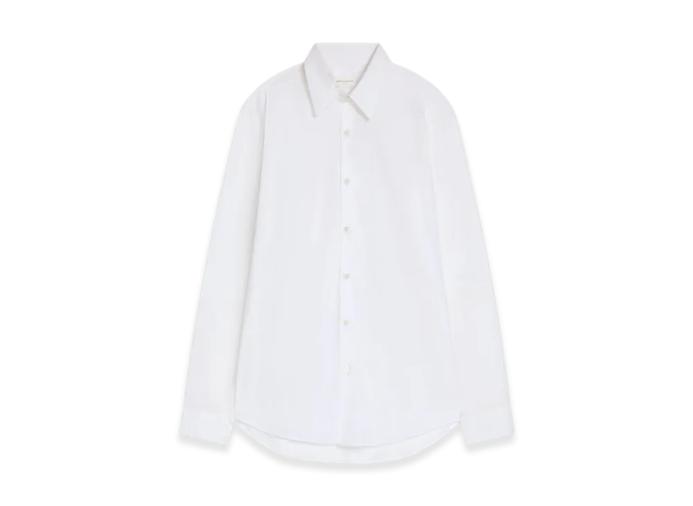 DRIES VAN NOTEN Fitted Cotton Shirt "White"