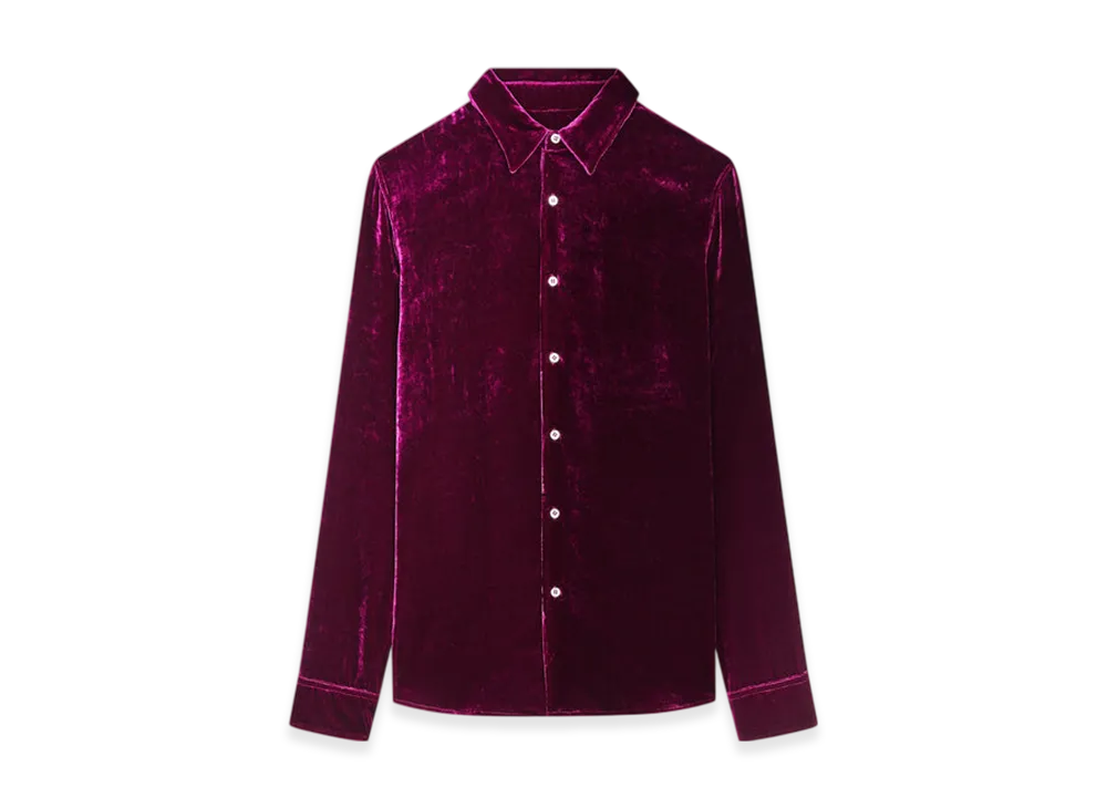 DRIES VAN NOTEN Silk Velvet Shirt "Violet"