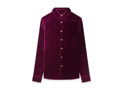 DRIES VAN NOTEN Silk Velvet Shirt "Violet"
