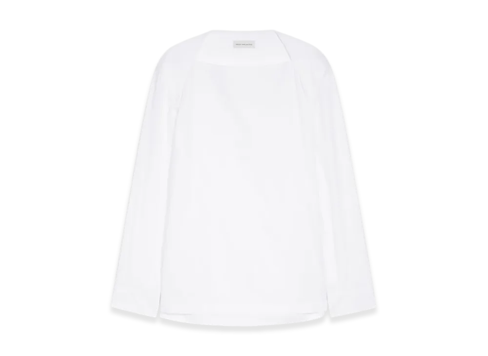 DRIES VAN NOTEN Boat Neck Cotton Shirt "White"