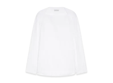 DRIES VAN NOTEN Boat Neck Cotton Shirt "White"