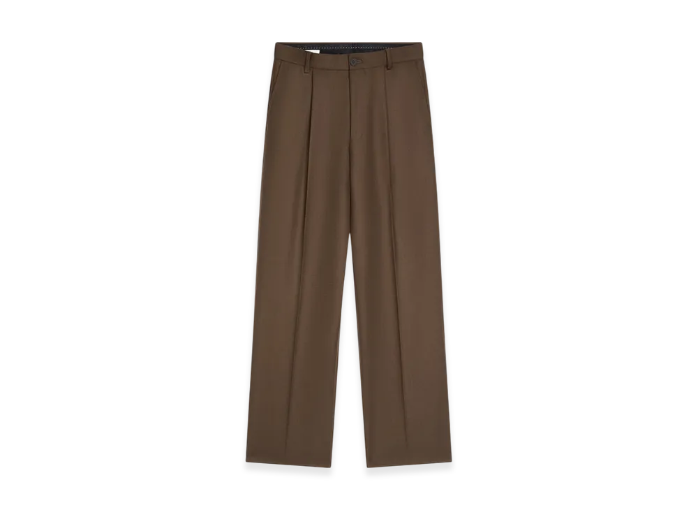DRIES VAN NOTEN Straight Wool Pants "Mud"