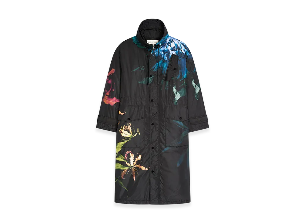 DRIES VAN NOTEN Printed Nylon Parka "Black"