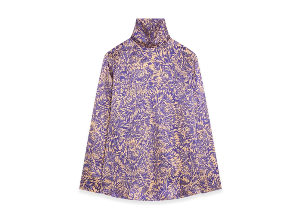 DRIES VAN NOTEN Women's Printed Silk Shirt "Peach"