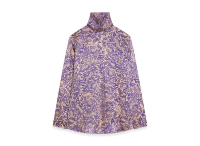 DRIES VAN NOTEN Women's Printed Silk Shirt "Peach"