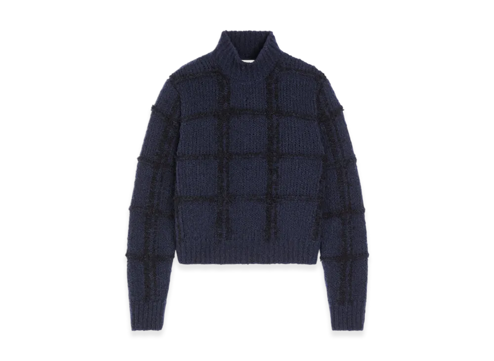 DRIES VAN NOTEN Women's Textured Wool Sweater "Navy"