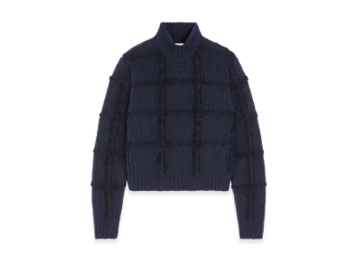DRIES VAN NOTEN Women's Textured Wool Sweater "Navy"