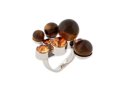 DRIES VAN NOTEN Women's Ornamented Ring "Tiger-eye"