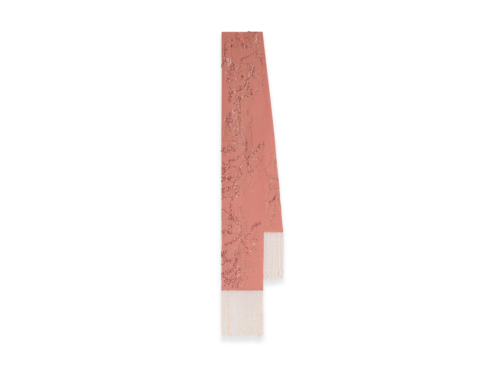 DRIES VAN NOTEN Women's Embellished Silk Scarf "Old rose"