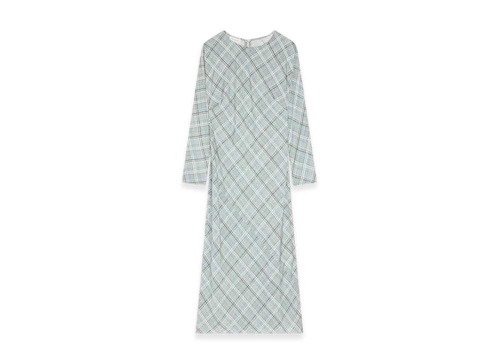 DRIES VAN NOTEN Women's Waisted Silk Dress "Steel"