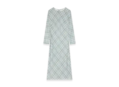 DRIES VAN NOTEN Women's Waisted Silk Dress "Steel"