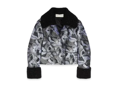 DRIES VAN NOTEN Women's Jacquard Bomber Jacket "Black"