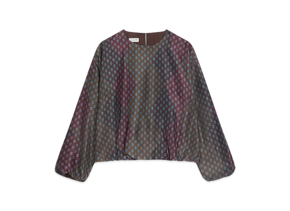 DRIES VAN NOTEN Women's Silk Cocoon Top "Burgundy"