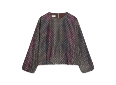 DRIES VAN NOTEN Women's Silk Cocoon Top "Burgundy"